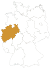 Nordrhein-Westfalen in Deutschlandkarte