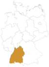 Baden-Württemberg in Deutschlandkarte
