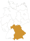 Bayern in Deutschlandkarte