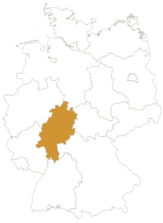 Hessen in Deutschlandkarte