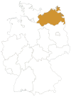Mecklenburg-Vorpommern in Deutschlandkarte