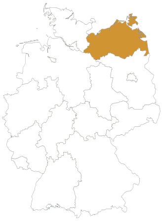 Mecklenburg-Vorpommern in Deutschlandkarte