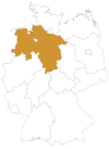 Niedersachsen in Deutschlandkarte