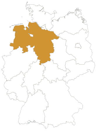 Niedersachsen in Deutschlandkarte