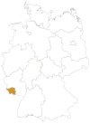 Saarland in Deutschlandkarte
