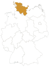Schleswig-Holstein in Deutschlandkarte